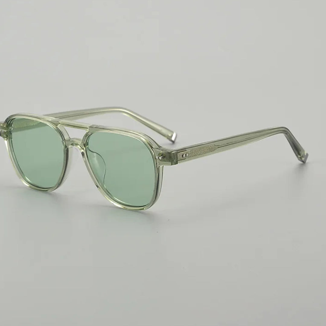Unisex polarized sunglasses double bridge acetate frame UV400 lenses lightweight sleek modern design