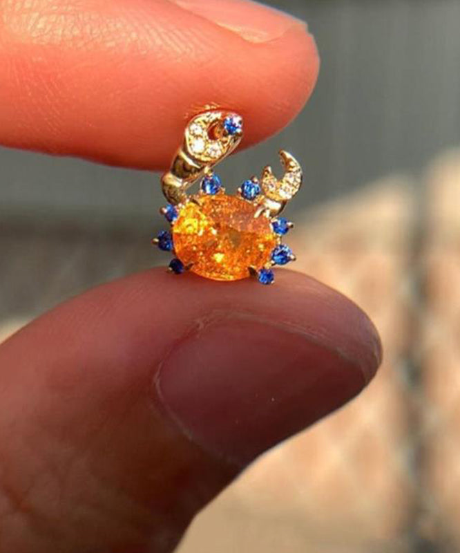 Boucles d'oreilles à tige en forme de crabe en alliage de zircon bleu fantaisie - Urbann-Vibe