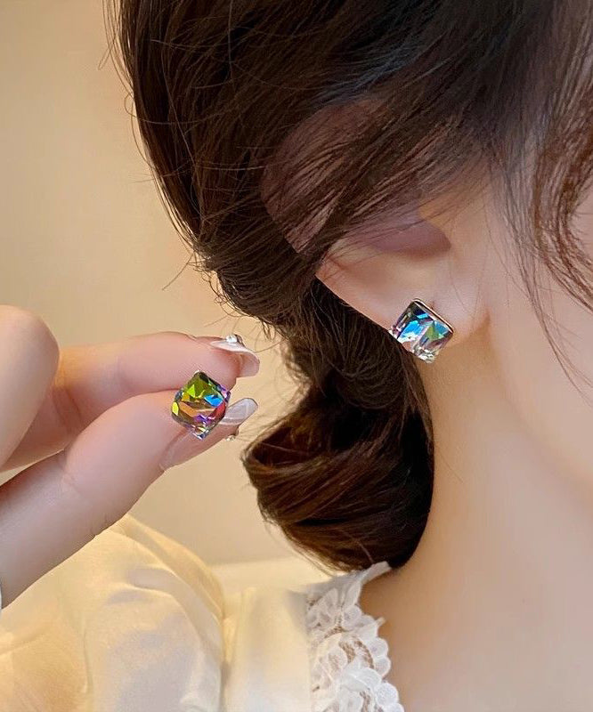 Boucles d'oreilles fantaisie en alliage de cuivre doré et cristal - Urbann-Vibe