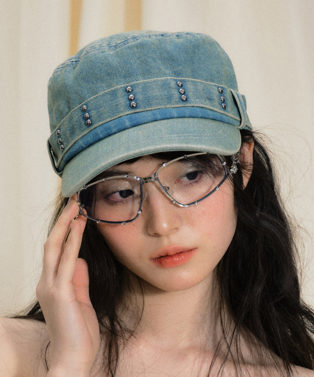 Chapeau breton en denim bleu à rivets fantaisie Vogue - Urbann-Vibe