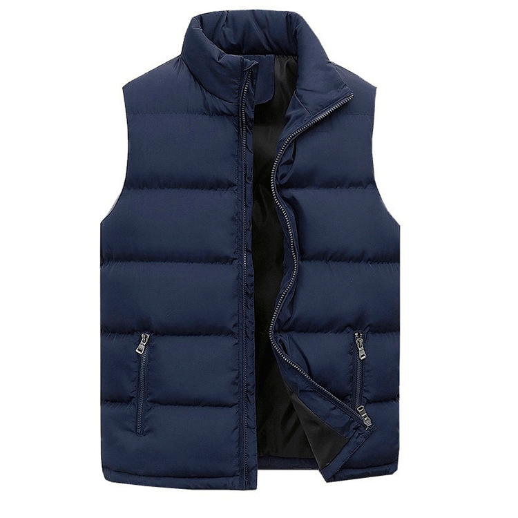Men's lightweight quilted vest water-resistant regular fit zipper closure layering essential