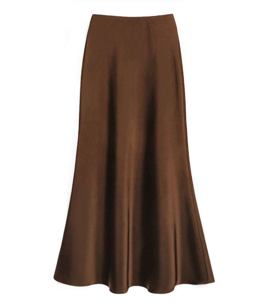 Beatrix women's silk maxi skirt tailored waist flattering silhouette luxurious drape elegant fit