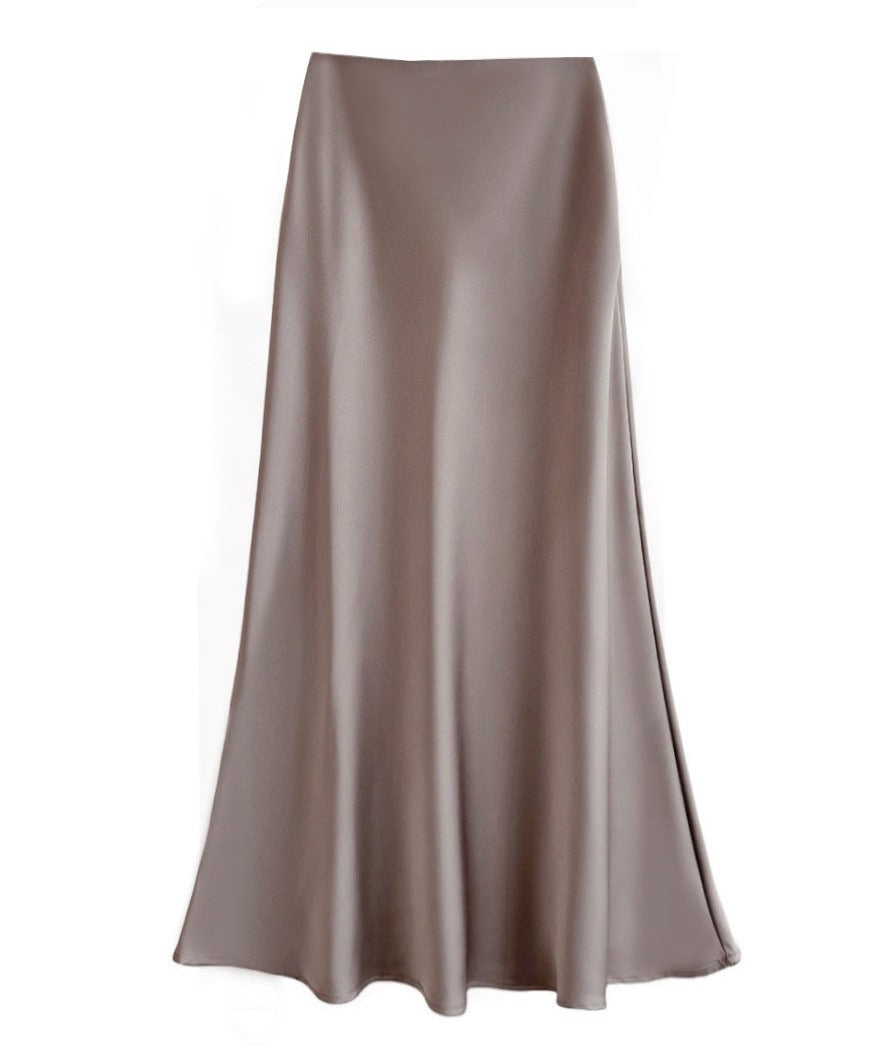 Women's ivory silk maxi skirt tailored waist flattering fit luxurious drape Beatrix