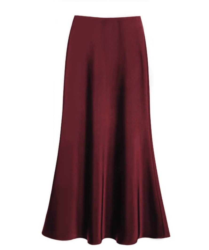 Women's ivory silk maxi skirt tailored waist flattering fit elegant drape Beatrix