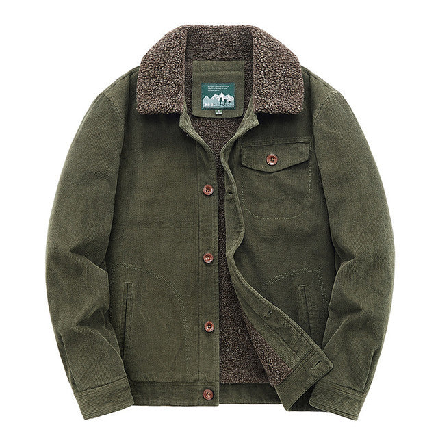Men's slim fit teddy plush jacket beige vintage lapel collar warm button closure coat