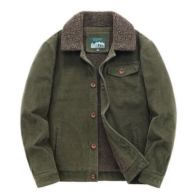 Men's slim fit teddy plush jacket beige vintage lapel collar warm button closure coat