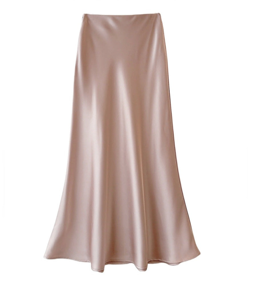 Beatrix women's ivory silk maxi skirt tailored waist flattering silhouette luxurious drape