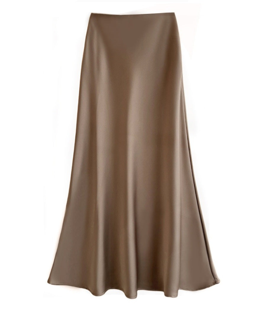 Women's ivory silk maxi skirt tailored waist flattering silhouette luxurious drape Beatrix