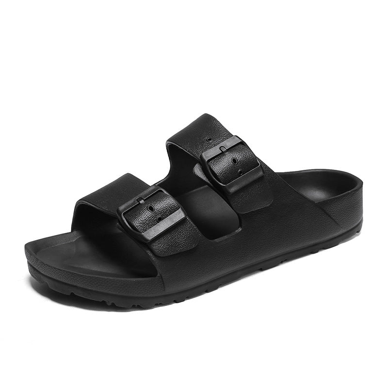 Men's open-toe sport sandals with thick cushioned sole, adjustable buckle straps for active daily wear