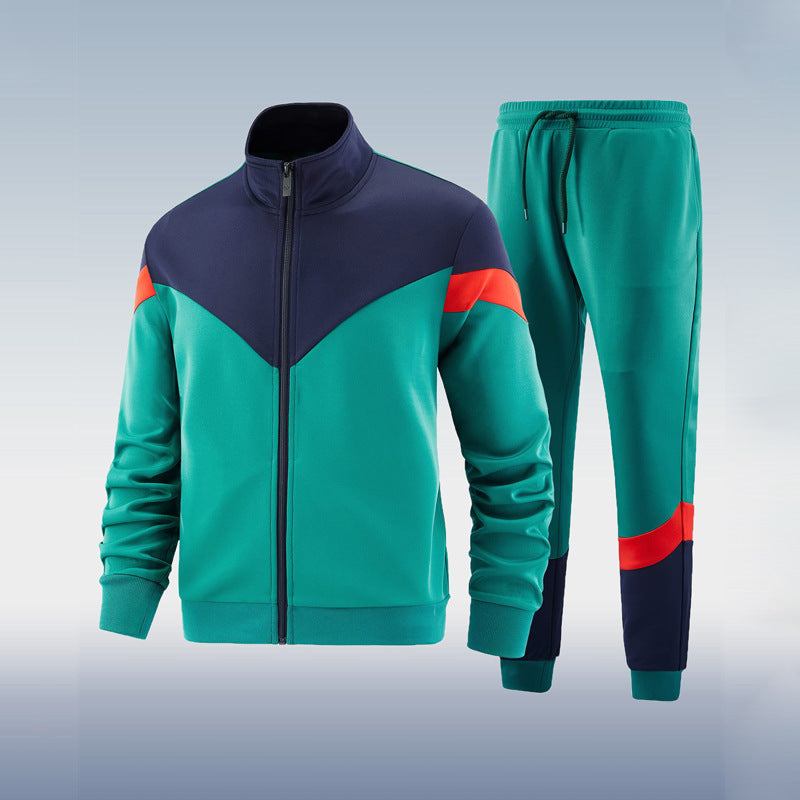 Men's sporty two-piece tracksuit zip jacket adjustable waistband color-coordinated everyday active fit