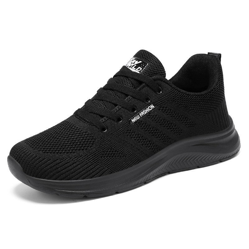 Women's lightweight low-cut running shoes breathable knit upper lace-up design for active training