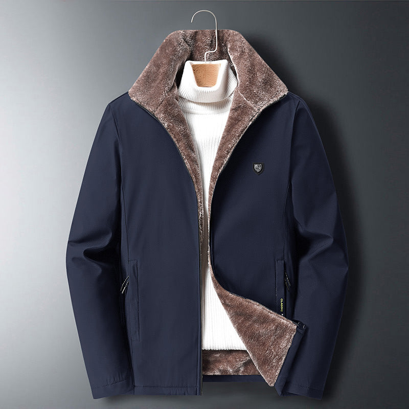 Men's hip-length parka jacket modern fit water-resistant faux fur-lined cold-weather coat