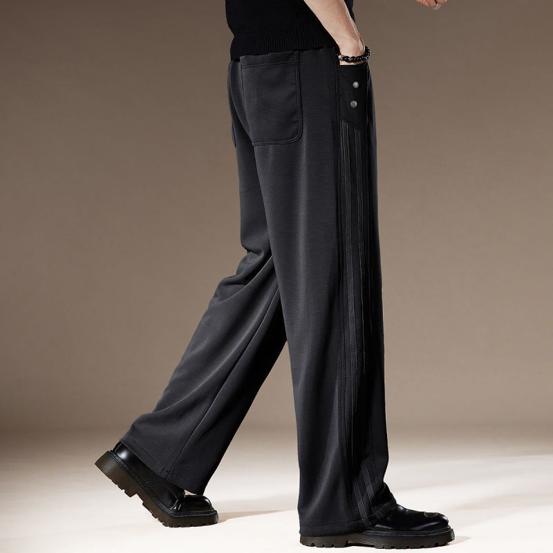 Women's ice silk wide-leg lounge pants relaxed straight silhouette with cooling silky drape