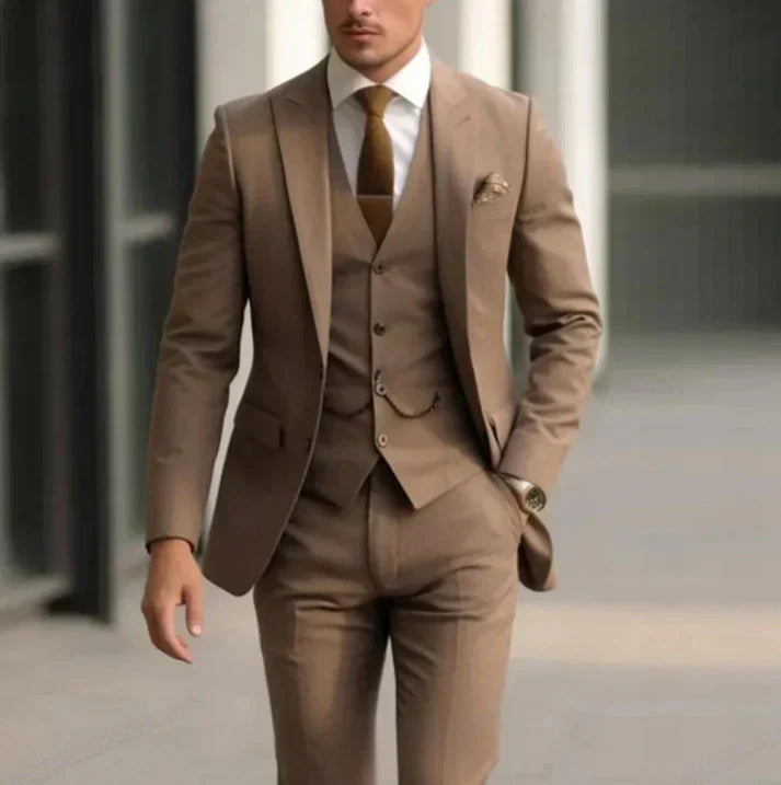 Men slim fit two-piece wedding guest suit elegant blazer trousers formal occasion