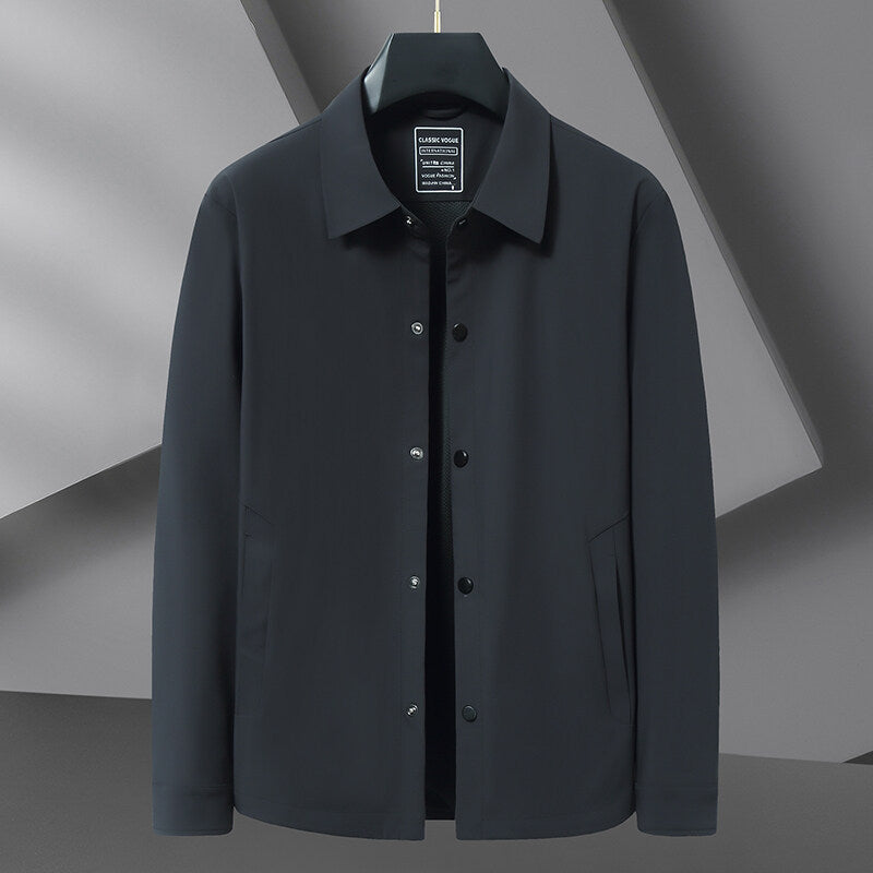 Men's lightweight windproof shell jacket modern fit urban commuter style in versatile neutral tone