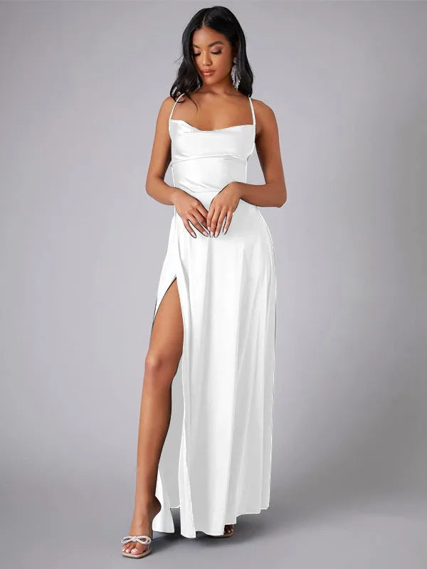 Jasmijn women's satin dress lustrous finish timeless elegant silhouette seductive festive design