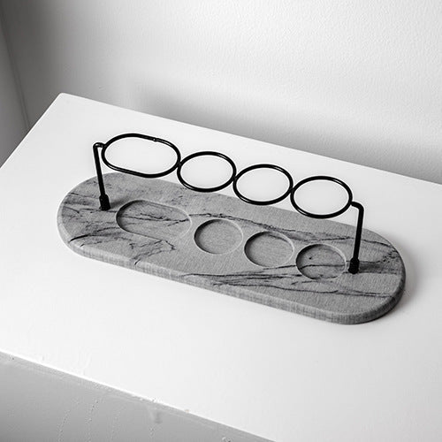 Minimalist marble base toothbrush holder with modern design, stable anchor support for organized bathrooms