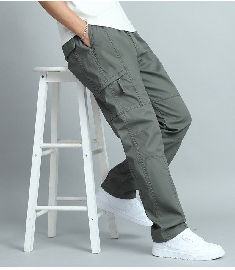 Men's relaxed fit cargo pants in durable breathable cotton with reinforced panels for workwear