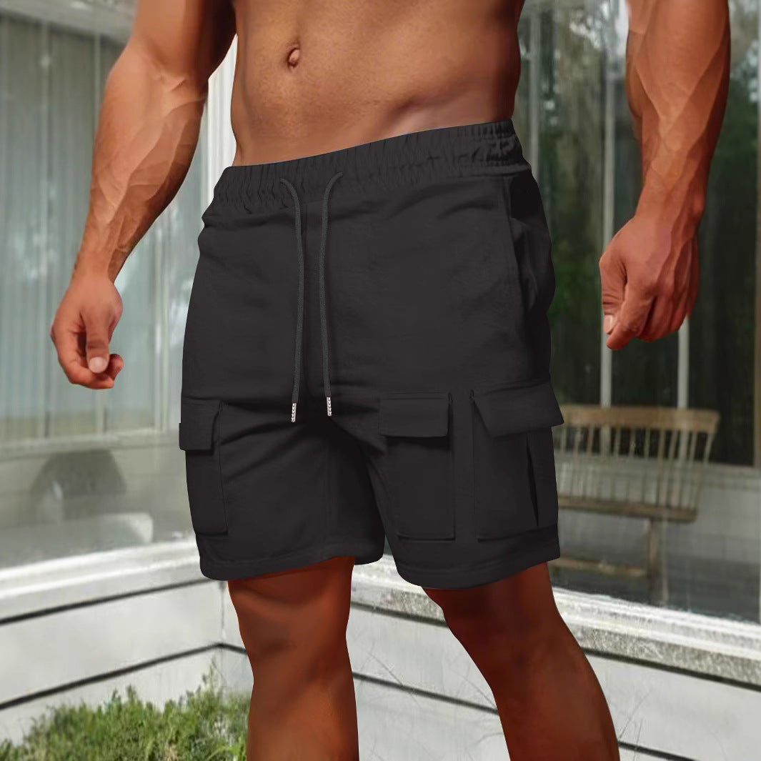 Men's olive cargo shorts relaxed fit breathable cotton blend with utility pockets for everyday wear