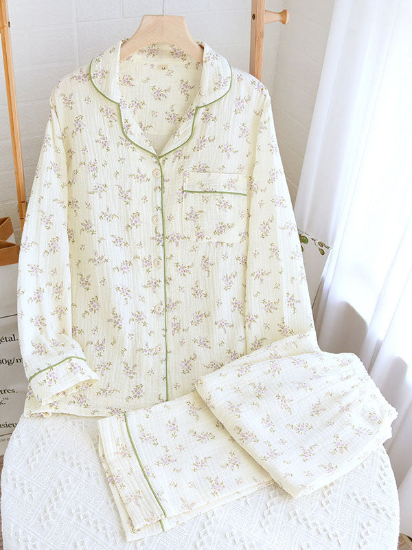 Women's Charlotte floral two-piece pajama set relaxed fit with soft feminine print