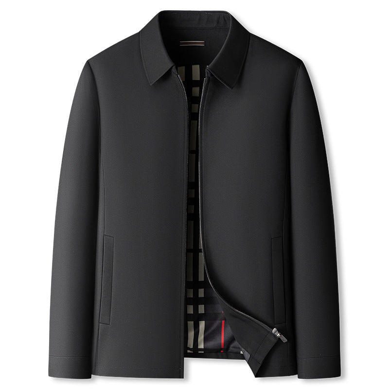 Adolfo Conti navy windbreaker lightweight zip-up jacket moisture-repellent slim urban commuter fit