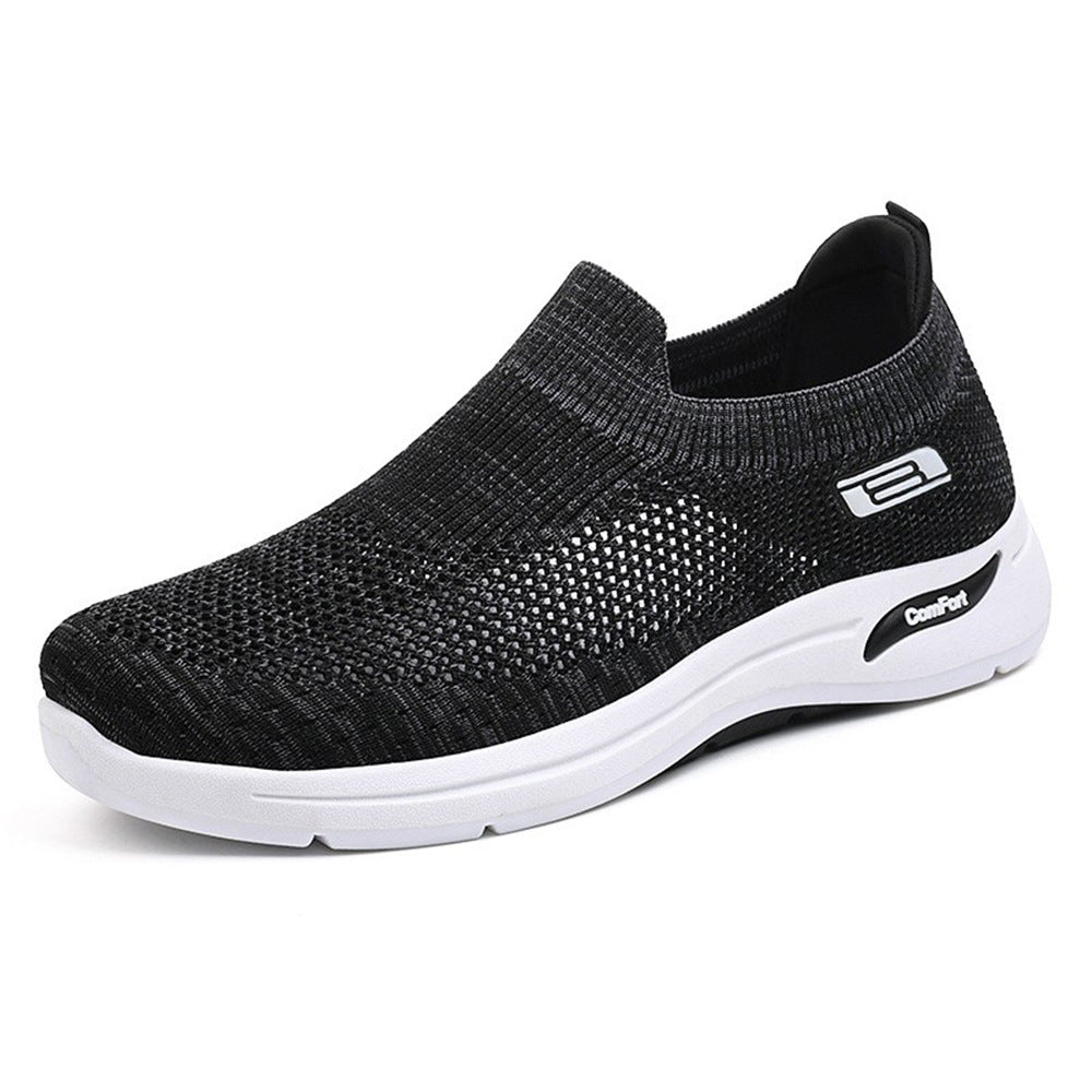 Men's gray breathable mesh slip-on shoes lightweight minimalist silhouette for all-day comfort