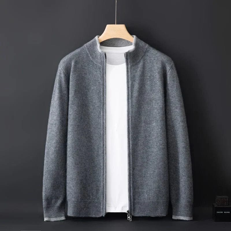 Max men's zip-up cardigan in versatile knitwear, streamlined silhouette for office and weekend wear