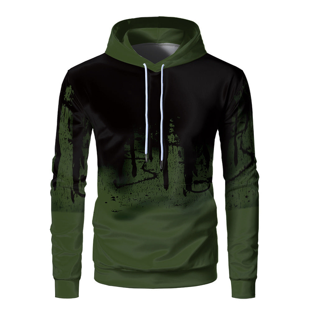 Men's loose fit lightweight hoodie with bold 3D print design, breathable casual streetwear everyday style