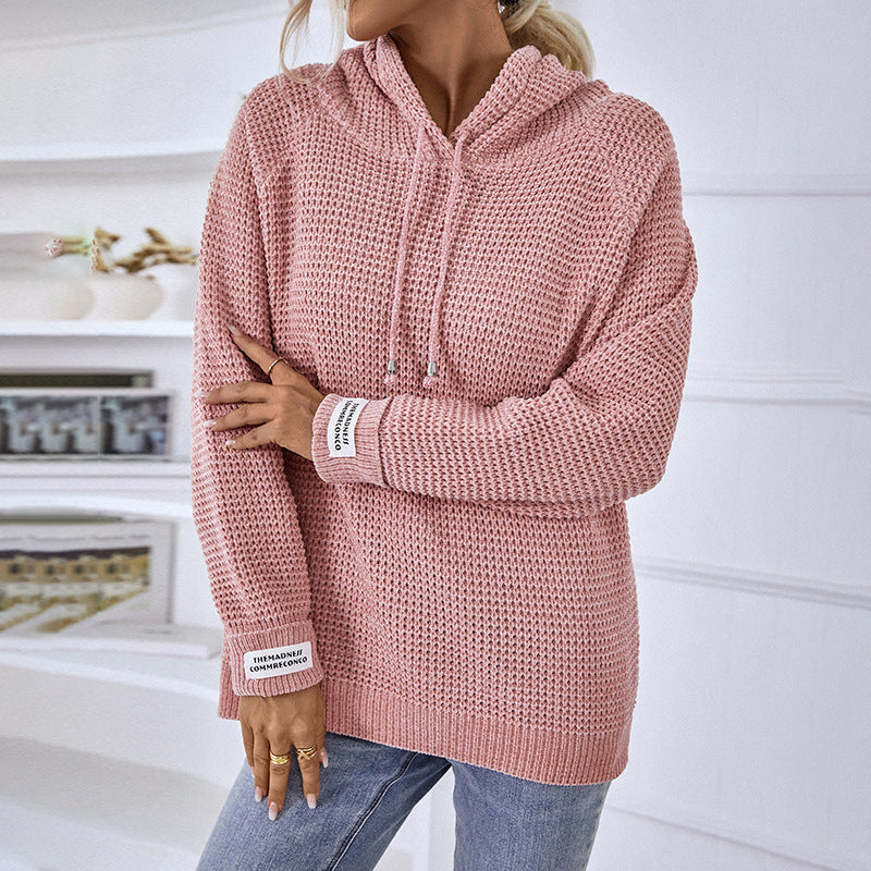 Women's soft chenille knit pullover sweater minimalist silhouette ultra-cozy everyday comfort