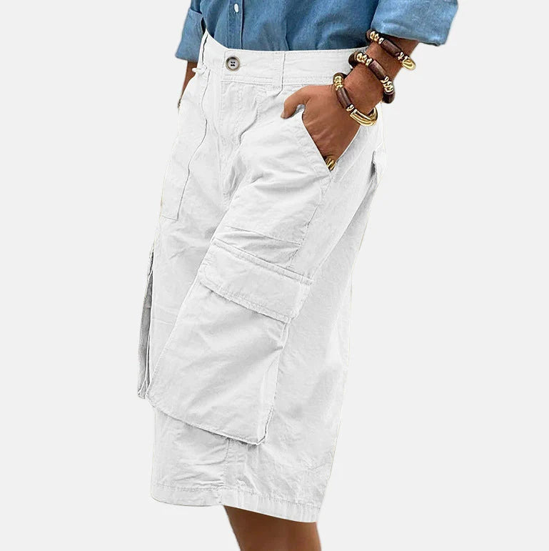Women's chic cargo pants relaxed fit soft breathable fabric versatile everyday comfort style