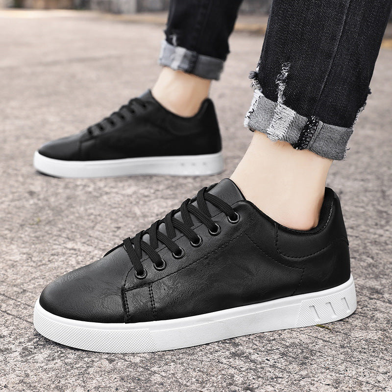 Urbann-Vibe Ross brown low-top leather sneakers for men with cushioned insole minimalist design