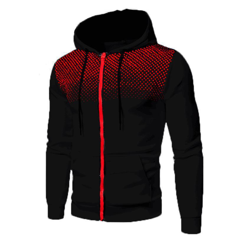 Men's slim fit hooded cardigan sweater with drawstring and full-zip front, cozy knit fabric