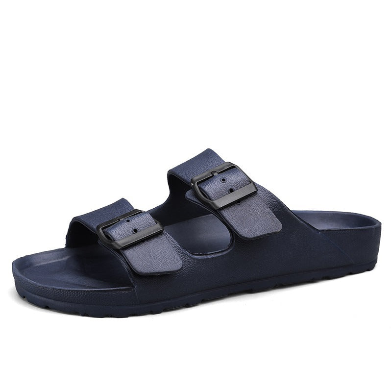 Men's open-toe sport sandals with thick cushioned sole, adjustable buckle straps for active daily wear