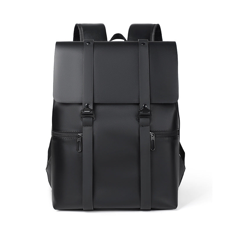 EliteEase executive PU leather laptop backpack lightweight waterproof business travel spacious storage