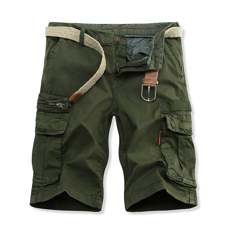 Men's relaxed fit cargo shorts with utility pockets and included belt, built for outdoor adventures