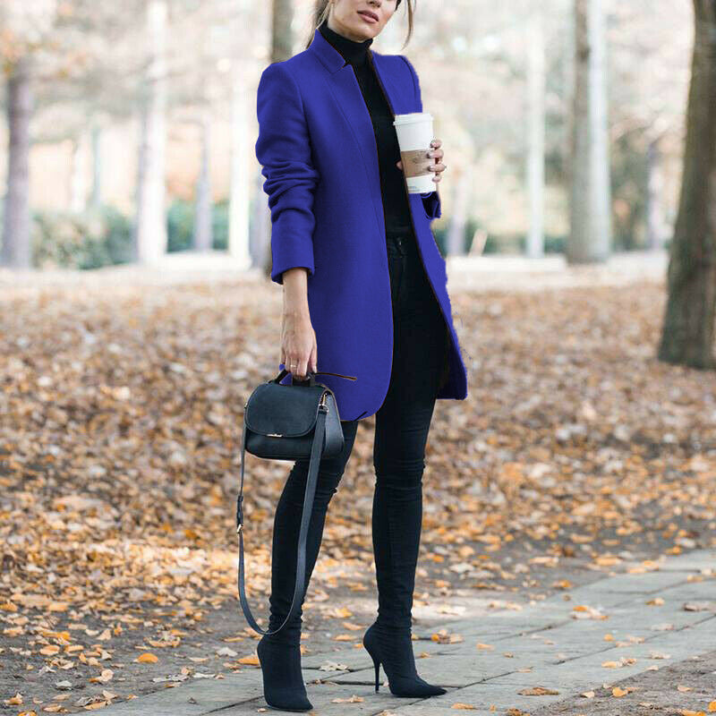 Women's tailored wool blend knee-length coat minimalist chic silhouette for modern style