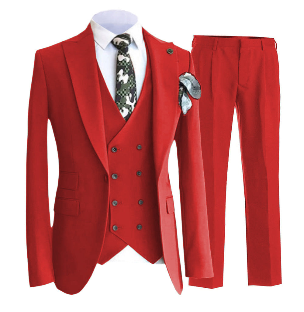 Men's slim fit double breasted vest charcoal peak lapel tailored silhouette sharp formal style
