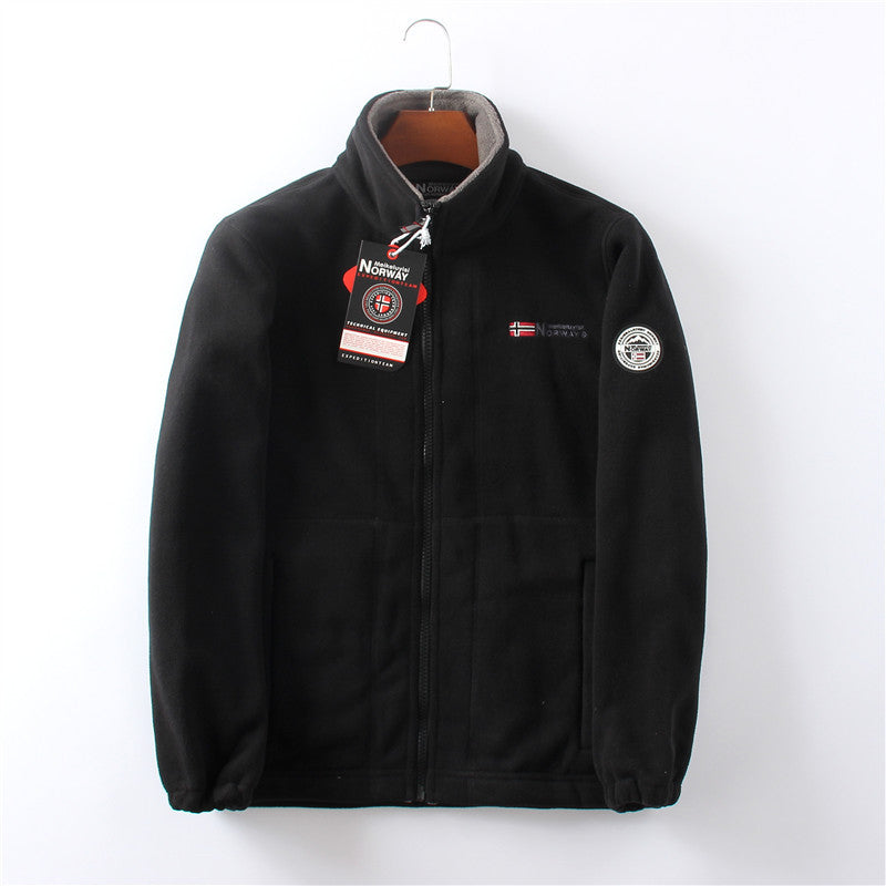 Navy blue Norway fleece vest windproof water-repellent 360° thermal outdoor layering piece