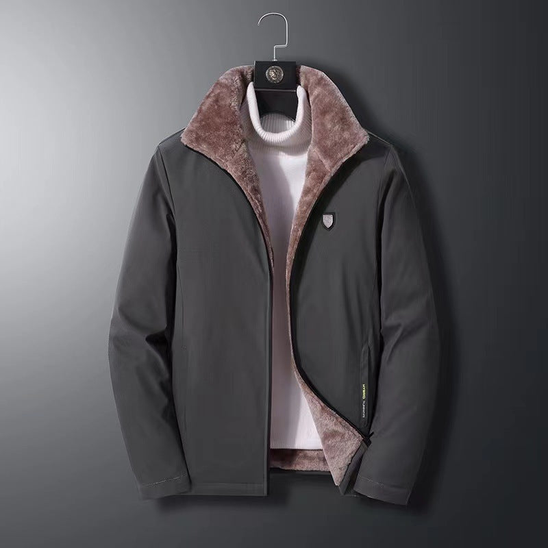 Men's hip-length parka jacket water-resistant faux fur-lined modern fit cold-weather coat