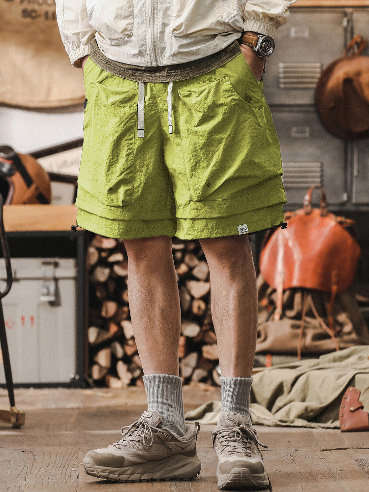 Men's cargo shorts quick-dry relaxed fit with adjustable waist, ideal for outdoor activities