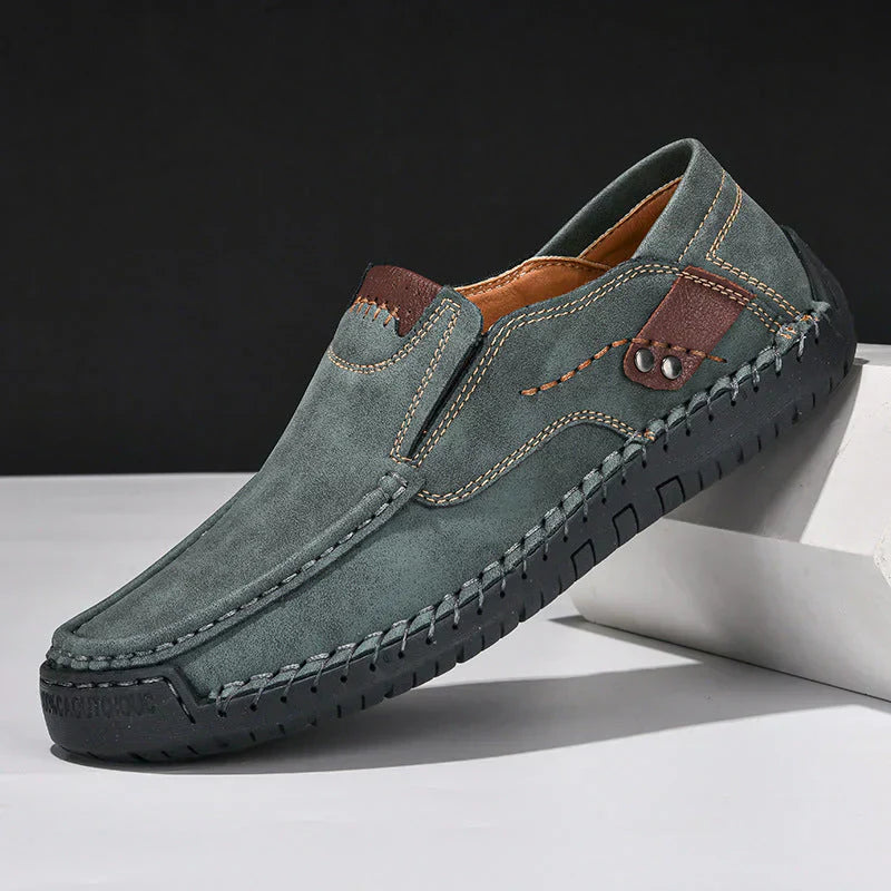 Men's premium leather dress shoes with cushioned insole, non-slip soles, and ergonomic classic fit