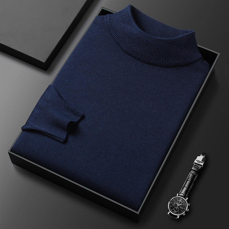 Men's Ryan slim fit half turtleneck winter knit sweater, warm versatile pullover for formal and casual wear
