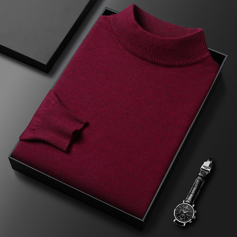 Men's Ryan slim fit half turtleneck winter knit sweater, versatile warm pullover for formal and casual wear