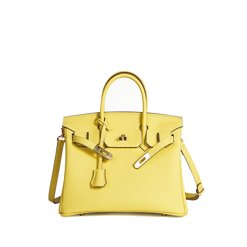 Jessica structured leather satchel handbag flap closure detachable strap polished professional style