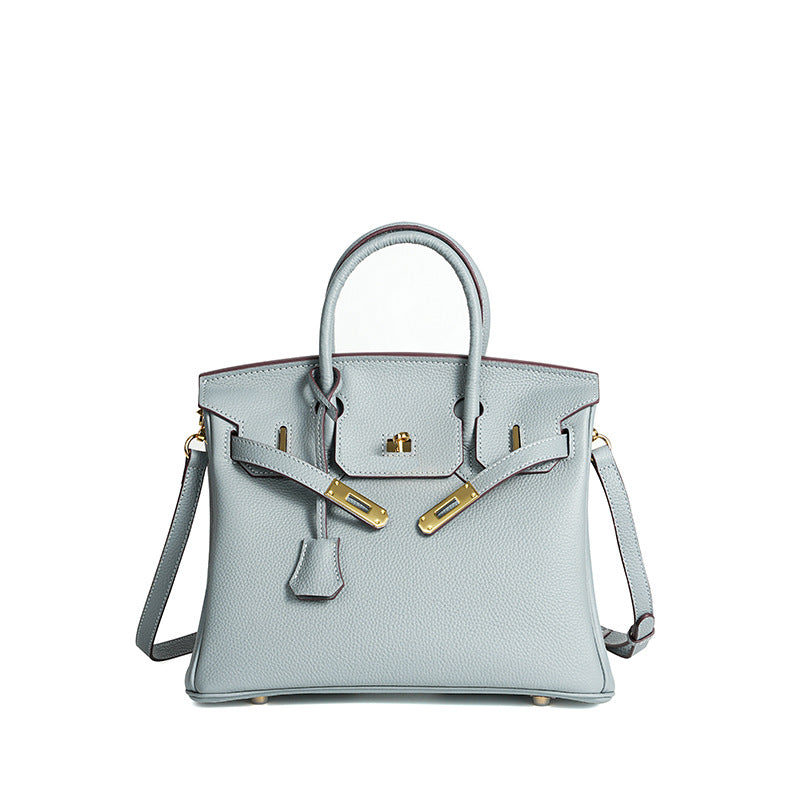 Jessica structured leather satchel handbag with flap closure and detachable strap for professionals