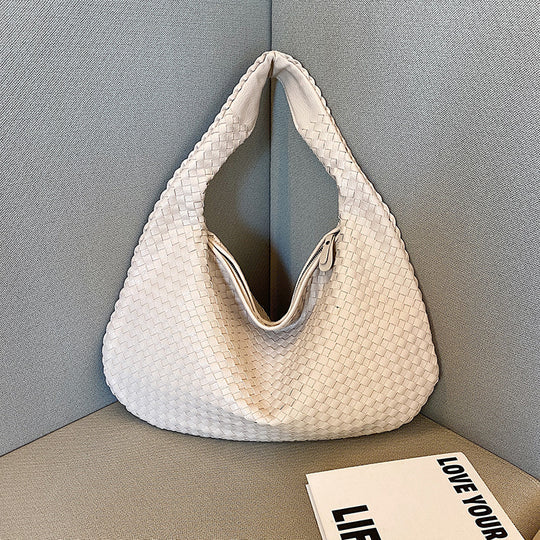 Valentina red woven tote bag women everyday shopper durable stylish textured design