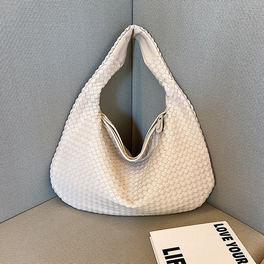 Valentina red woven tote bag women everyday shopper durable stylish textured design