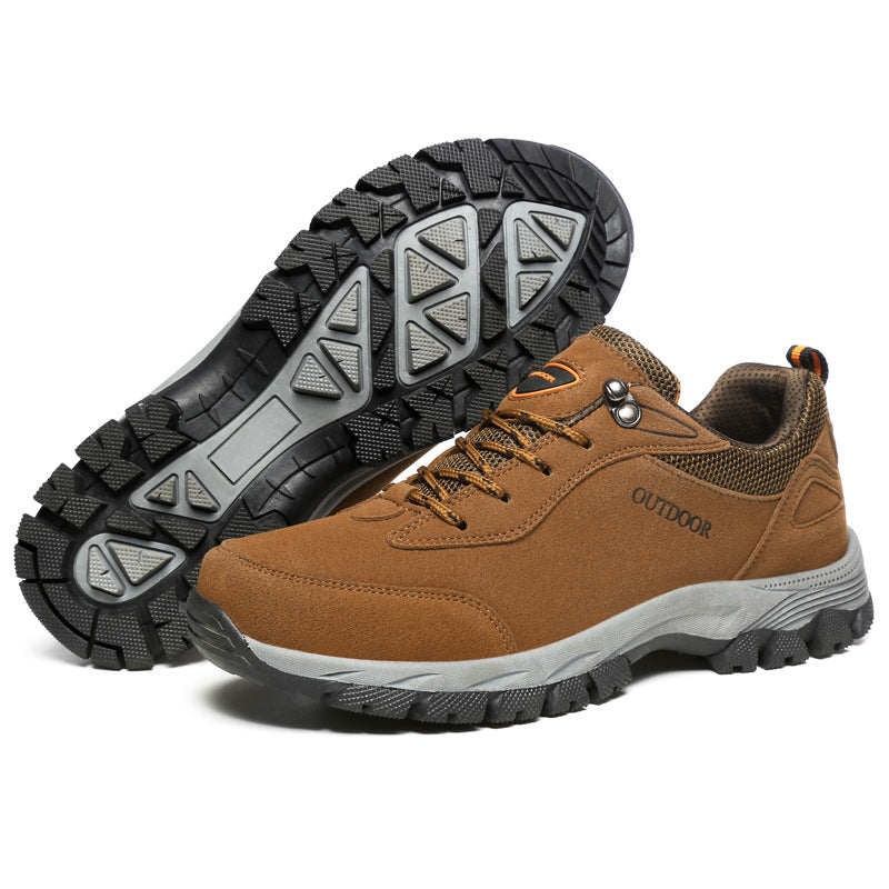 Men's rugged hiking shoes breathable mesh upper non-slip sole for mountain trails outdoor adventures