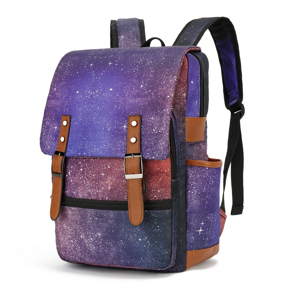 Trendycharm 16-inch Oxford fabric backpack with letter pattern, high-capacity streetwear style for travel