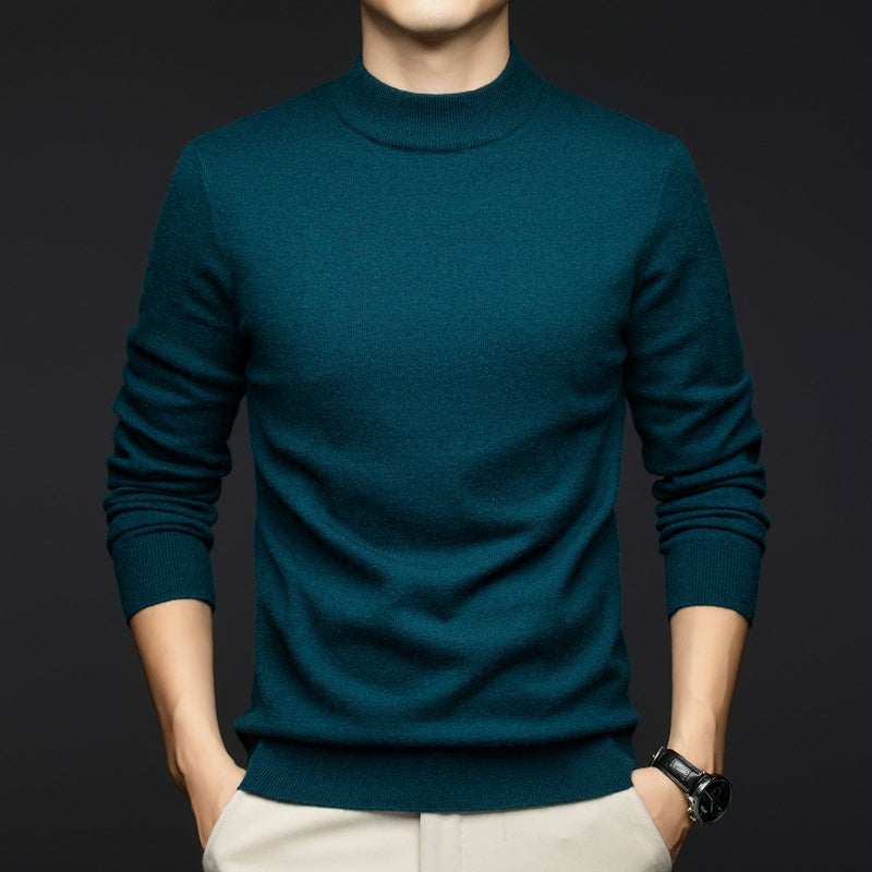 Men's slim fit pullover sweater soft cotton ribbed crew neck casual everyday style